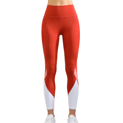 Hip Lift High Waist Elastic Contrast Color Yoga Pants NSCZF113662