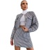 Single Breasted Houndstooth Long Sleeve High Waist Top & Short Skirt 2 Piece NSLIH113675