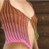 Chaleco de suéter corto sin mangas de color degradado con botones NSHML113684