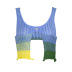 Button Gradient Color Sleeveless Short Sweater Vest NSHML113684