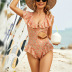 Printed Ruffle Stitching Waistless Floral One-Piece Swimsuit NSLM113689