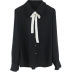 Bow Tie With Fungus Edge Long-Sleeved Shirt NSFYF113710