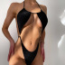 Hollow Lace Open Back One-Piece Swimsuit NSFPP113754