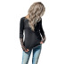 Stitching Round Neck Long-Sleeved Slim Solid Color Lace Knitted Top NSDMB113764