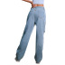 Jeans rasgados de pierna ancha y cintura alta NSJM113810