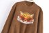 Suéter de punto con estampado animal de manga larga y cuello redondo NSXFL113867