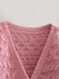 Eight-Strand Lace-Up V Neck Long Sleeve Solid Color Knitted Sweater NSXFL113868