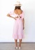 Elastic Lace-Up Square Collar Ruffle Short Sleeve Plaid Dress NSJRM113907