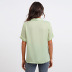 Solid Color Short-Sleeved V-Neck Single-Breasted Shirt NSWCJ113976