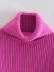 Suéter de punto de color sólido de manga larga con cuello alto NSXFL114025