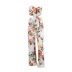 Print Lace-Up Tube Top Slim Top & Trousers 2 Piece Suit NSHT114050