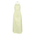 Sleeveless Halter Neck Lace-Up Backless Floral Dress NSHT114051