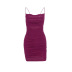 Pleated Solid Color Sling Backless Cross Dress NSHT114052