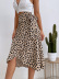 Print Split Lace-Up High Waist Skirt NSJM114055