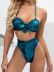Pleated Solid Color High Waist Hanging Neck Lace-Up Swimsuit Set NSCSM114090
