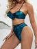 Pleated Solid Color High Waist Hanging Neck Lace-Up Swimsuit Set NSCSM114090