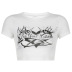 Print Diablo Style Round Neck Short Sleeve Slim T-Shirt NSSSN114131