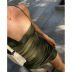 Vestido lencero con tiras de satén asimétricas en color liso NSAFS114137