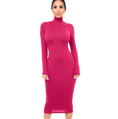 High-necked Thickened Sheath Dress Nihaostyles Clothing Wholesale NSWMZ105592