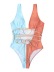 Traje de baño de una pieza sin espalda con cordones en la cintura a juego de colores NSFPP114217