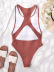 solid color backless high waist one-piece swimsuit NSFPP114220