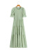 Round Neck Elastic Short-Sleeved Solid Color Dress NSXFL114268