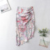 Pleated Printed Slit Skirt NSXFL114270
