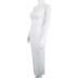One Shoulder Raglan Sleeves Slim Solid Color Top & Skirt Set NSKKB114285