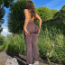 Sling Cross Backless Lace-Up Slim Top y pantalón conjunto NSKKB114286