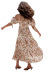 One-Word Neck Short-Sleeved Floral Print Dress NSHM114301