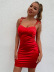 Solid Color Backless Lace-Up Sheath Dress NSYI114381