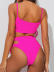 Sling Lace-Up Solid Color Swimsuit 2 Piece Set NSCSM114400