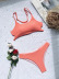 Sling Lace-Up Backless Solid Color Swimsuit Set NSCSM114402
