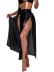 Solid High Waist Long Slit Bikini Overskirt NSFPP114421