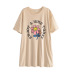 Print Short Sleeve Round Neck Solid Color T-Shirt NSAM114495