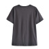 Printing Round Neck Loose Short-Sleeved T-Shirt NSAM114497