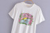 Print Short Sleeve Round Neck Solid Color T-Shirt NSAM114498