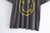 Smiley Print Loose Short-Sleeved T-Shirt NSAM114501
