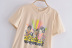 Camiseta de cuello redondo y manga corta con estampado de colores de los Beatles NSAM114502
