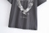 Camiseta holgada de cuello redondo y manga corta con estampado de águila NSAM114503