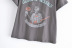 Skull Front & Back Printed Short Sleeve Round Neck Solid Color T-Shirt NSAM114505
