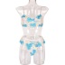 Embroidered Bow Mesh See-Through Sexy Lingerie Set NSMXF114547