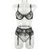 Embroidered Flowers Sling See-Through Underwear Set NSMXF114757