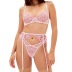 Sling Bow Flower Embroidery See-Through Underwear Set NSMXF114764