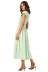 Round Neck Short Sleeves With Elastic Waist Stripe Dress NSHM114929