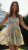Floral Printed Pleated Slip Dress NSHM114939