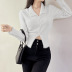 Wool Knitted Plush Buttoned Small Split Lapel Long-Sleeved Sweater NSSSN115002