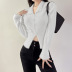 Wool Knitted Plush Buttoned Small Split Lapel Long-Sleeved Sweater NSSSN115002