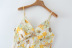 V Neck Split Backless Suspender Floral Satin Dress NSXFL115011