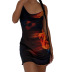 V-Neck Sling Halter Print Dress NSDLS109816